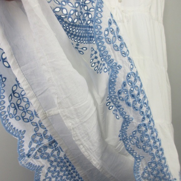 Seraphine Sabrina Embroidered Sundress 8 White Tiered Sleeveless White Boho 280 - Picture 10 of 13